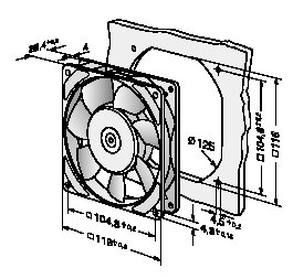 Ventilator 119x119x25mm 230Vac 37dbA 117m³/hr