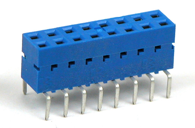 Female header 2x8p e=7,62mm