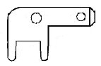 Printvlaksteker 2,8x0,8mm haaks e=5mm