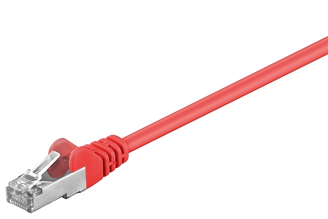 Patchkabel SFTP CAT5e 2xRJ45 mit angespritzter knickschutztülle - 1,5m - rot