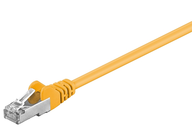 Patchkabel SFTP CAT5e 2xRJ45 met aangespoten tule - 5,0m - geel