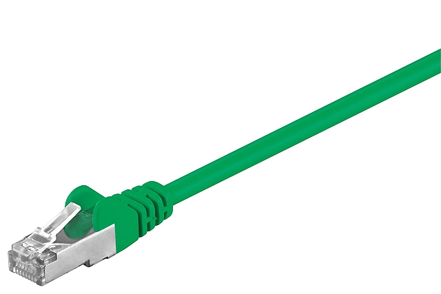 Patchcable SFTP CAT5e 2xRJ45 molded version with strain relief - 1,5m - green