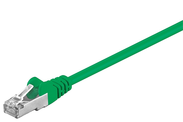 Patchkabel SFTP CAT5e 2xRJ45 met aangespoten tule - 15m - groen