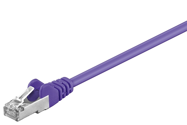 Patchkabel SFTP CAT5e 2xRJ45 met aangespoten tule - 0,5m - violet