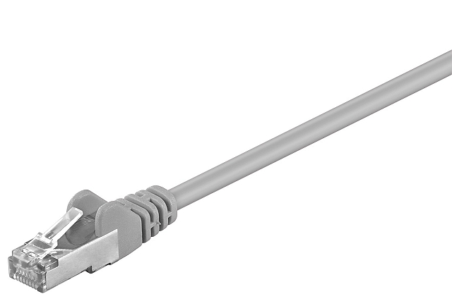 Patchkabel SFTP CAT5e 2xRJ45 met aangespoten tule - 3,0m - grijs