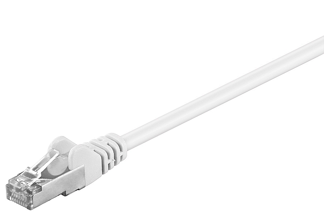 Patchkabel SFTP CAT5e 2xRJ45 met aangespoten tule - 20m - wit