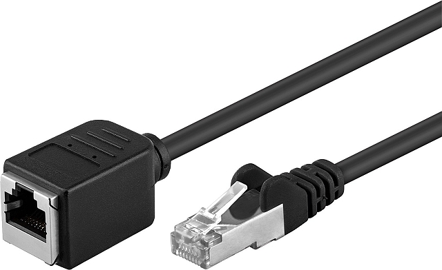 F/UTP CAT5e Verlengkabel - 1m - zwart