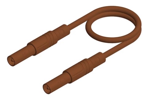 Meetsnoer ø4mm Siliconen 2,5mm²/32A IEC - 50cm - bruin