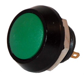 Pushbutton NO 2A/36V - ø17,5mm  - IP-65 - green