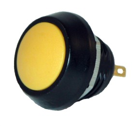 Pushbutton NO 2A/36V - ø17,5mm  - IP-65 - geel