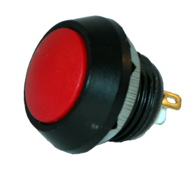 Druktoets 2A/36V maak - ø17,5mm  - IP-65 - rood