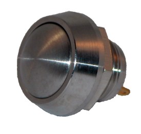 Pushbutton NO 2A/36V - ø17,5mm  - IP-65 - stainless steel