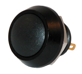 Pushbutton NO 2A/36V - ø17,5mm  - IP-65 - black