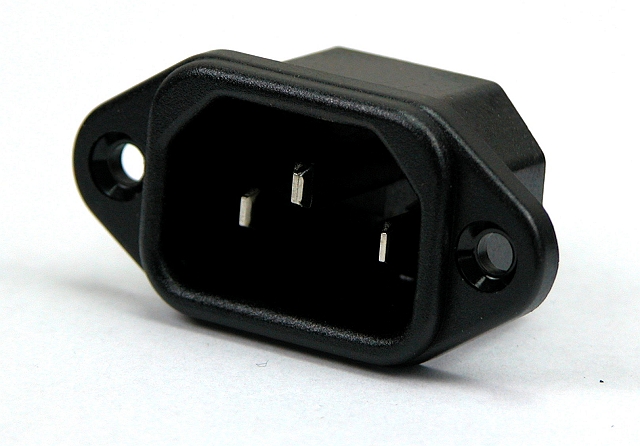 Panelmount for powerplug 3-pole - 4,8mm La = 36mm