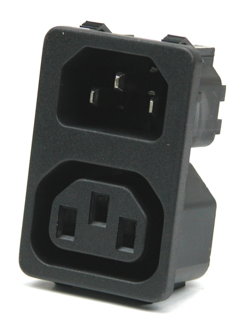 Panelmount for powerplug male + female 3-pole - Snap-In