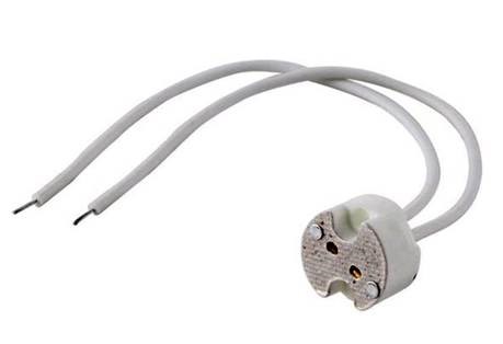 Halogen lampfassung G4 ø17mm 12V keramik 15cm siliconkabel