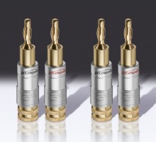 Set (4pcs) loudspeakerconnetors gold plated - Banana