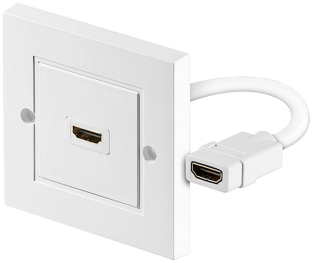 Wandaansluiting met 1x HDMI poort - wit