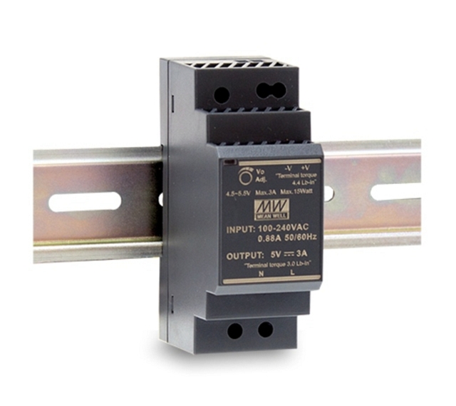 Geschakelde voeding 15W 5V/3A DIN-rail