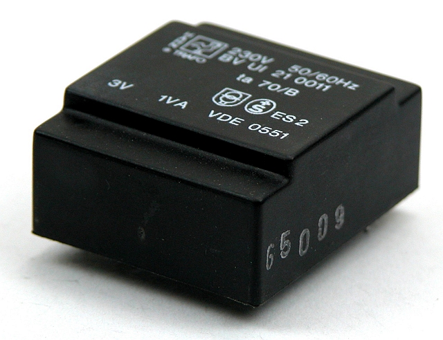 Vlaktrafo UI21 1VA 3V 33mA - Ta70 C/B