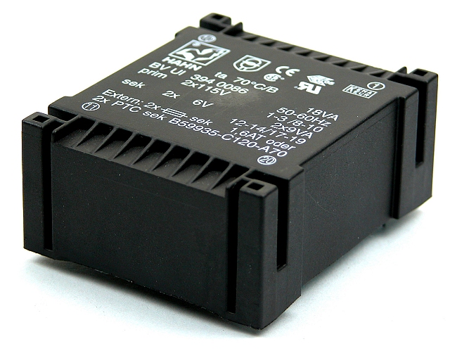 Vlaktrafo UI39 18VA 2x 115V - 2x9V 2x1000mA  - Ta70 C/B