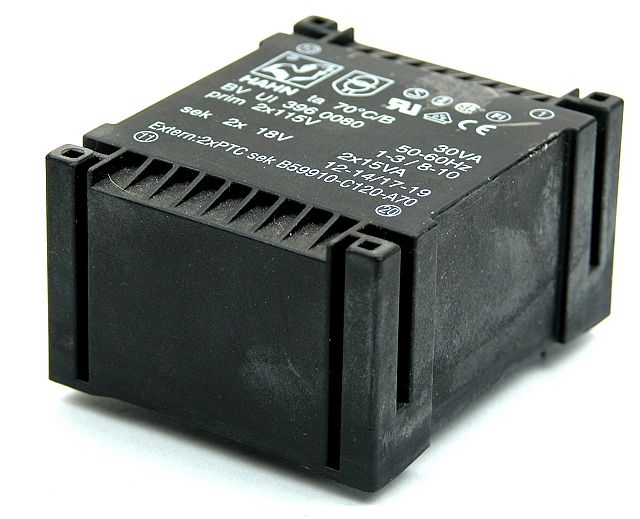 Vlaktrafo UI39 30VA 2x 115V - 2x15V 2x1000mA  - Ta70 C/B