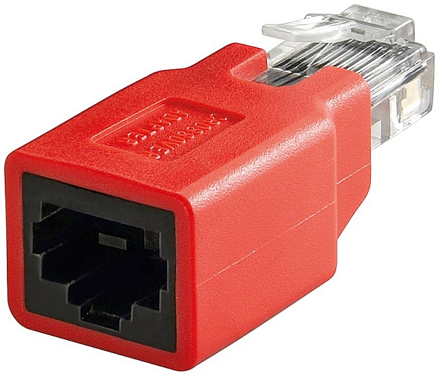 Cat5e Cross-over adapter RJ-45 M->F