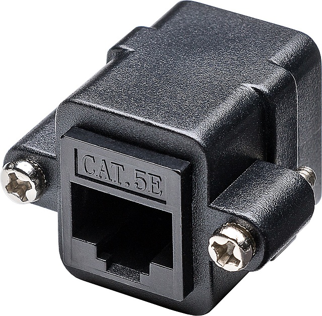 RJ45 Inline coupler Cat5e - female - female - with mounting flange
