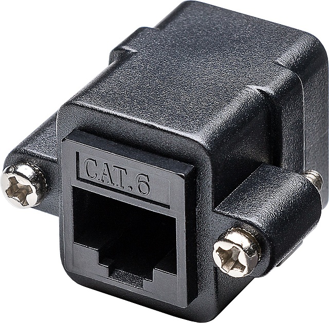 RJ45 Inline coupler Cat6 - female - female - with mounting flange
