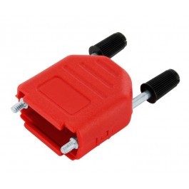 Hood for 25p D-Sub long screws - red