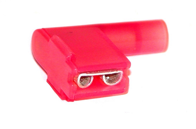 Faston female 6,3mm red isolated - angled