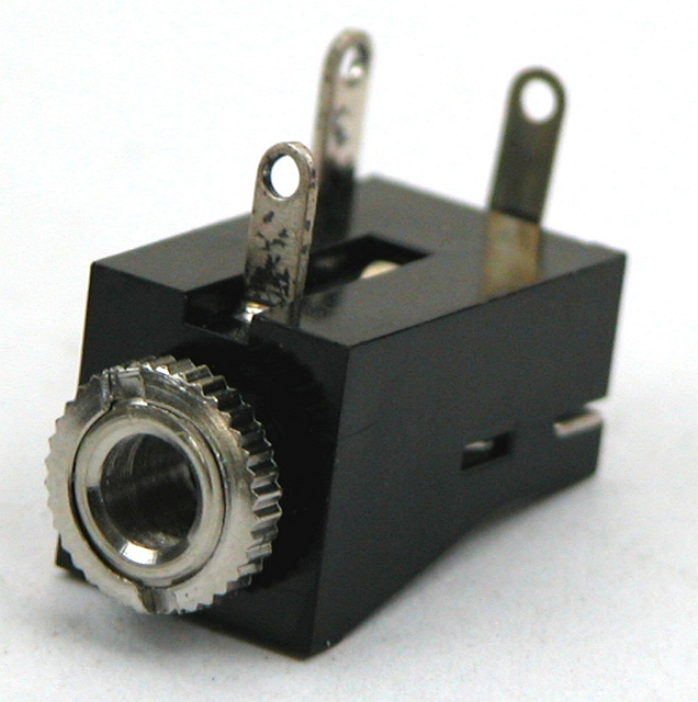 Jack socket 3,5mm mono PCB angled