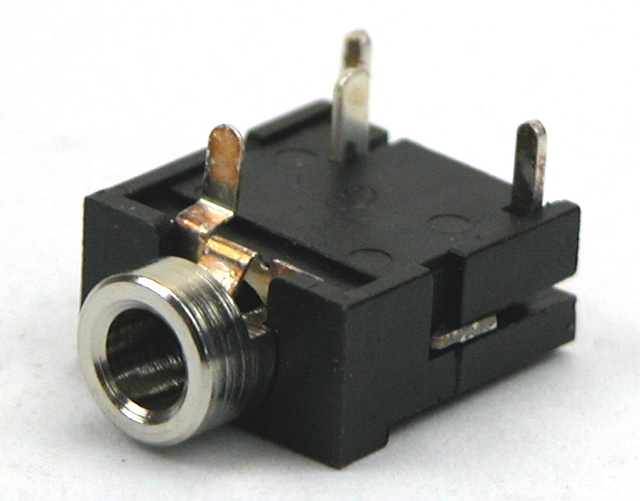 Jack socket 3,5mm stereo PCB angled