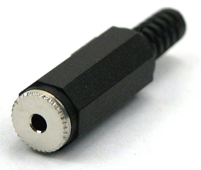 Jack socket 2,5mm mono plastic