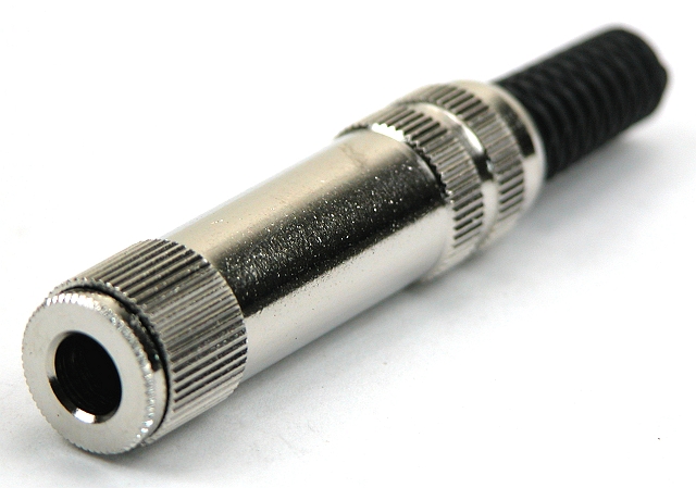 Jack contrasteker 6,3 mm stereo metaal