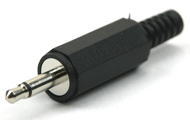 Jack plug 3,5mm mono plastic with metal insert
