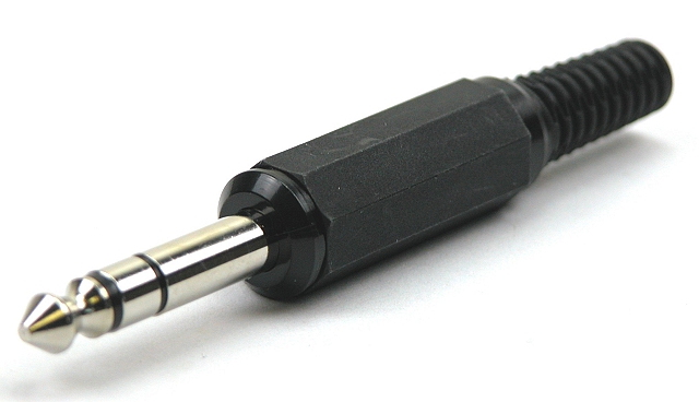 Jack plug 6,3mm stereo plastic