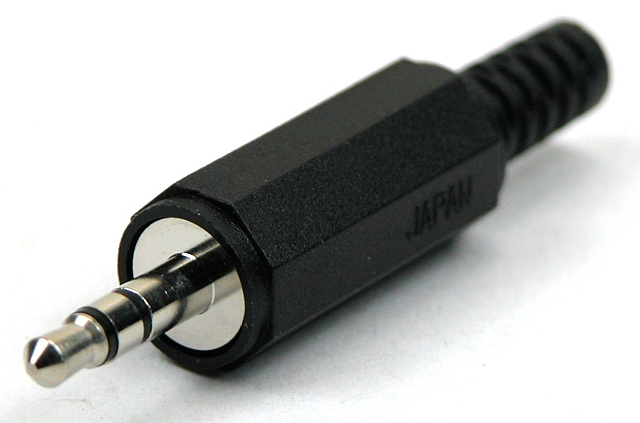 Jack plug 3,5mm stereo plastic with metal insert