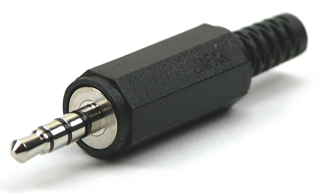 Jack plug 3,5mm 4-pole plastic