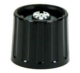 Spantangknop ø21mm/17,5h  6mm as - zwart