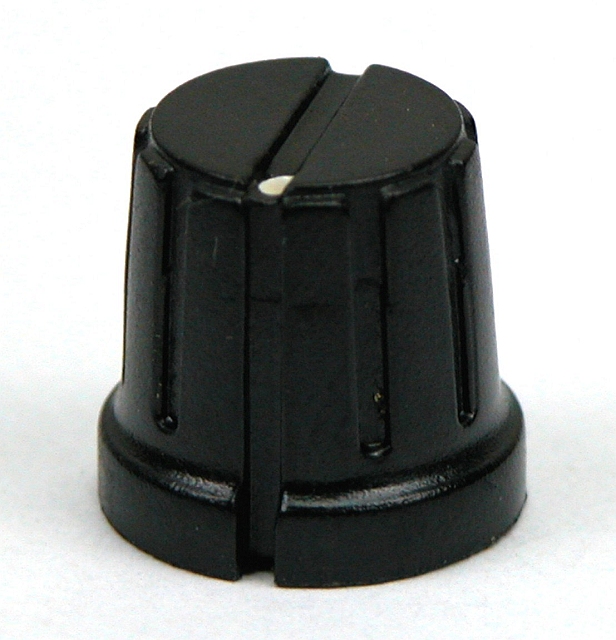 Knop ø16mm/14h 6mm as - zwart
