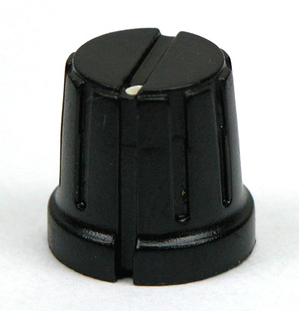 Knop ø16mm/14h 6mm as - zwart