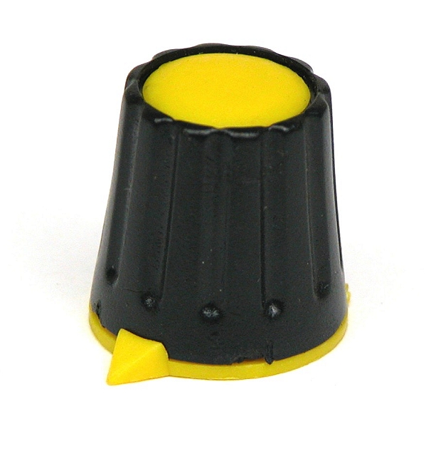 Push-On knop ø17,4x18,5mm - 6mm as - met pijl - uitlopend