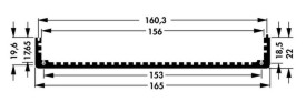 Profiel 165 x 22 x 234mm - blank