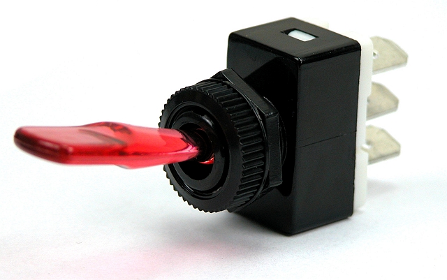 Toggleswitch 12V/6A - red illuminated - 12V/6A