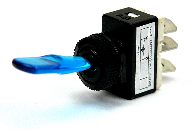 Kippschalter mit blau beleuchted - 12V/6A