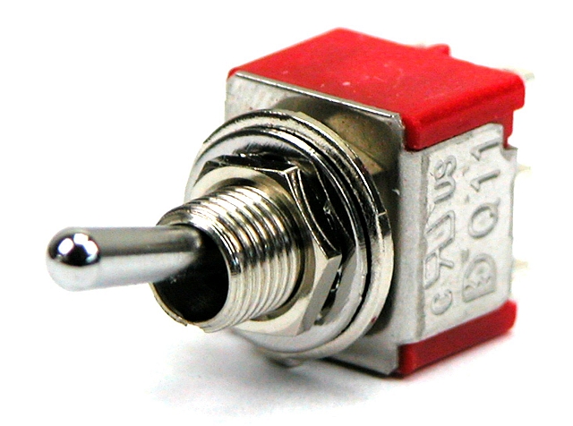 Toggleswitch miniatur ø6,35mm 2-pole on-on