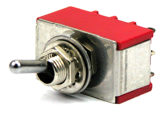 Toggleswitch miniatur ø6,35mm 4-pole on-on