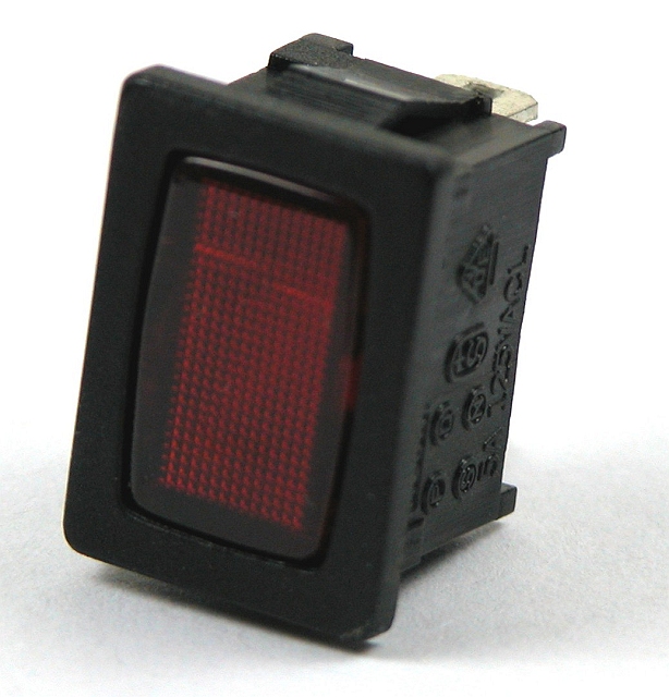 Indicator light  15x21mm faston 4,8mm 250Vac - red