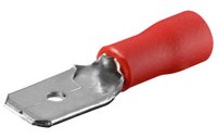 x100 Kabelschoen vlaksteker pen rood 6,3x0,8mm